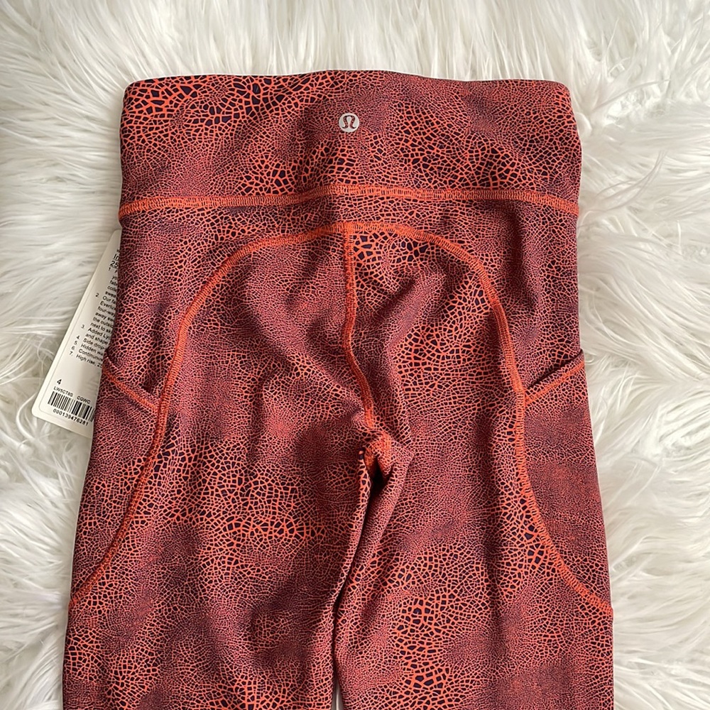 NWT Lululemon Invigorate High Rise Tight 25 Crackle Glaze Vintage Orange 4 - Picture 2 of 5